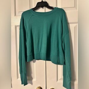 Teal/green Sweaty Betty Cropped After Class Sweatshirt